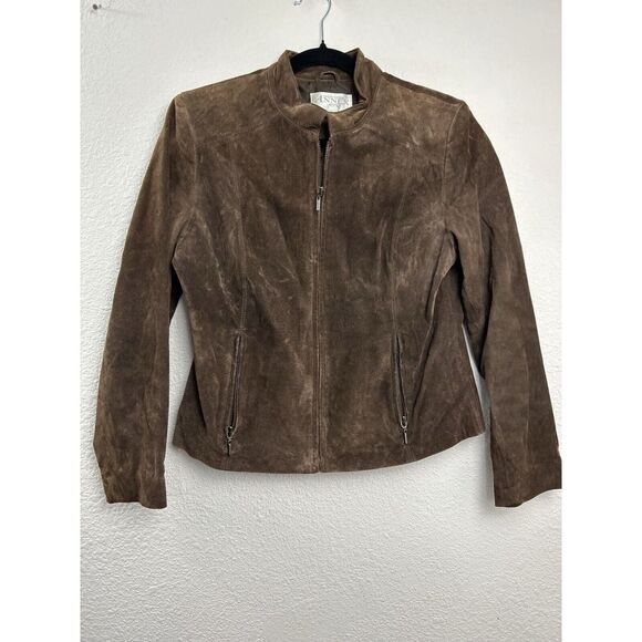 Casual Corner Annex Genuine Leather Jacket‎ Women's Size M Petite Brown - Picture 1 of 10